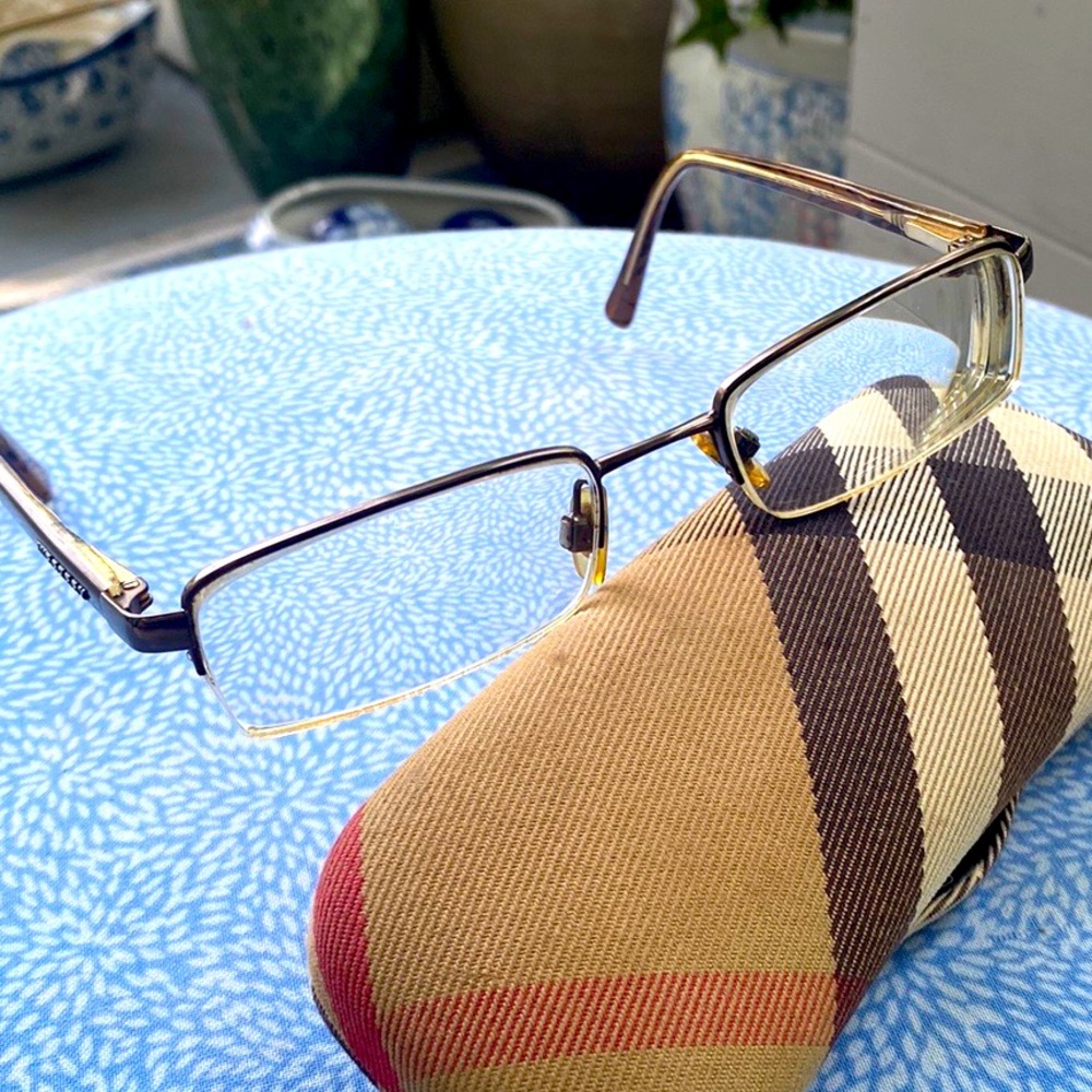 Burberry Prescription Reading Glasses with Nova Check Sunglasses Case